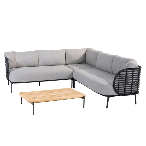 4 Seasons Outdoor loungeset Fabrice - Yoga - antraciet tafel 120x75 cm