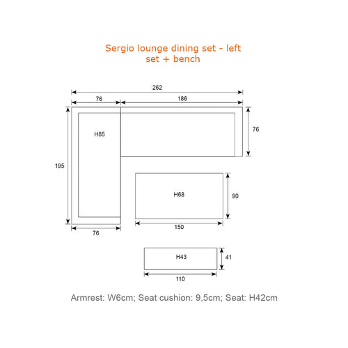 Garden Impressions sportbank Senja desert sand 110 x 40 x H45