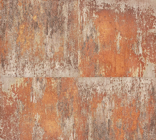 A.S. Création behang metalen platen roest bruin - 53 cm x 10.05 m - AS-361182