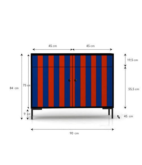Dressoir MDF 2 deuren en 2 lades