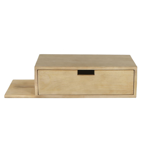 Giga Meubel Nachtkastje Niek - Zwevend Naturel Plankje Links - 65cm