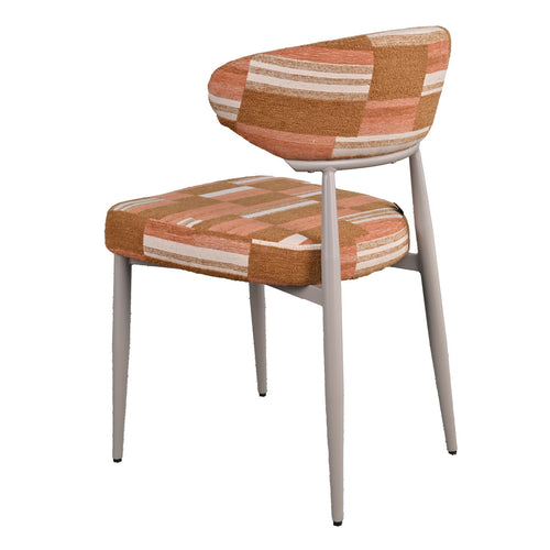DÉJA Living Eetkamerstoel Nora - Terracotta/Greige Stof - Set van 2