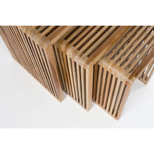 Housecraft Living Djia Bijzettafel Teak Hout - Set van 3 - vtwonen shop