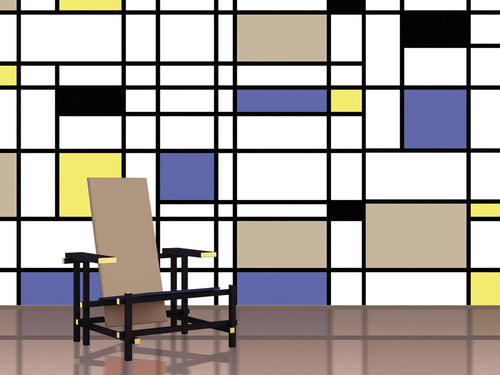 Sanders & Sanders fotobehang kunst geel, bruin en paars - 424 x 280 cm - 640962