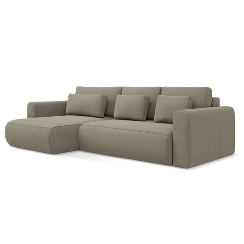 LaMiaSofa hoekbank links Perugia - textuurstof - donkerbeige - 278x149x82