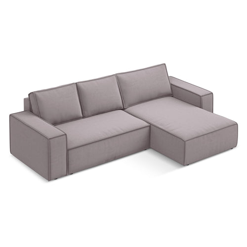 LaMiaSofa hoekbank rechts Livorno - velours - lavendel - 290x185x82