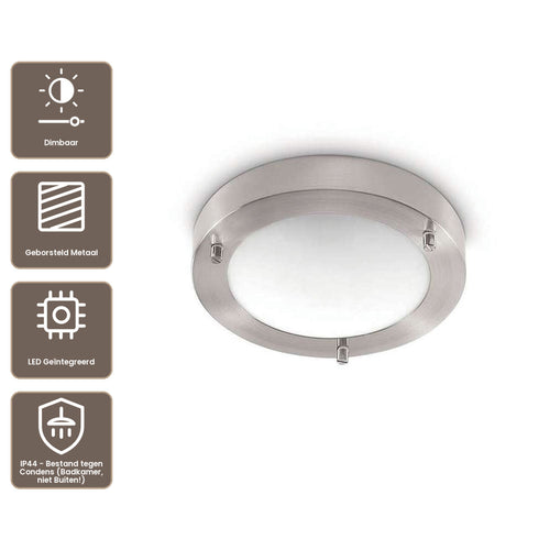 Artdelight plafondlamp Yuca - 1 lichts - 18  x 5   cm - mat-chroom