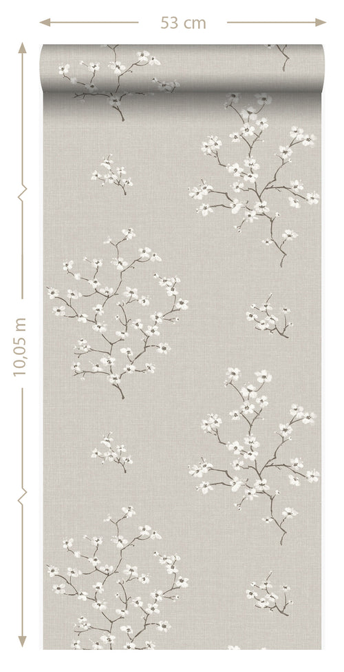 Origin Wallcoverings behang bloesemtak taupe - 53 cm x 10,05 m - 346543 - vtwonen shop