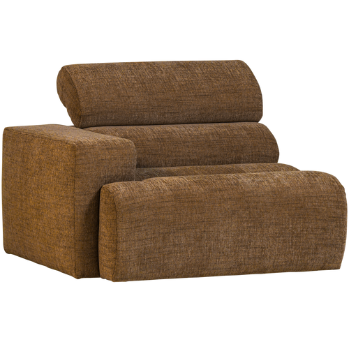 WOOOD 1-zits element bank arm links Novi - Polyester - Karamelbruin Melange - 86x109x113 - vtwonen shop