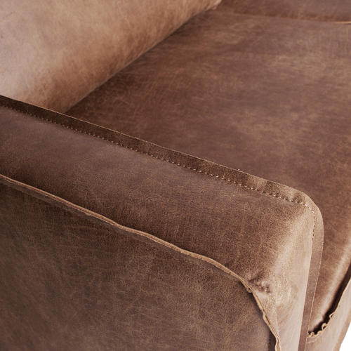 WOOOD daybed links Rodeo  - Eco-leder - Cognac - 85x203x86