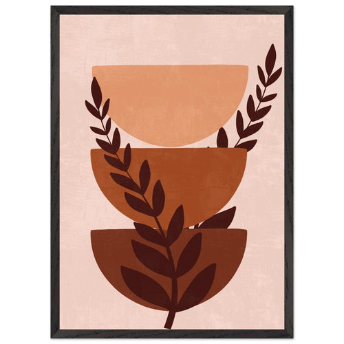 Artfulprints Poster met Lijst Boho – Warm composition   - 50x70 cm - Meerkleurig