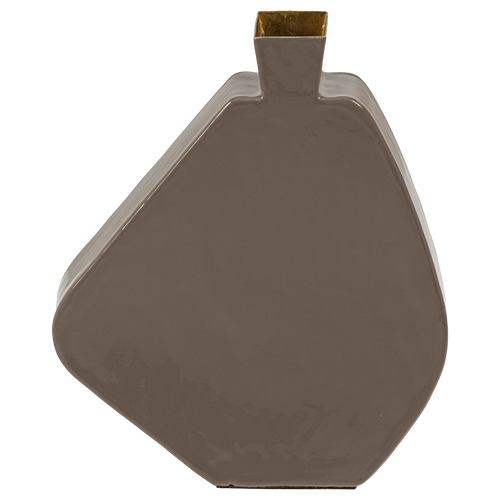 WOOOD vaas 31x26 cm Kimi - Metaal - Mokkabruin - 30x26x7