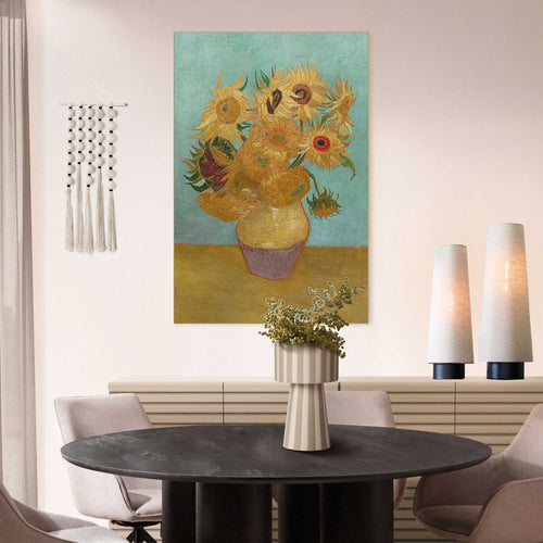 Reinders Van Gogh Sunflowers schilderij -  geel - woonkamer - 60x90cm