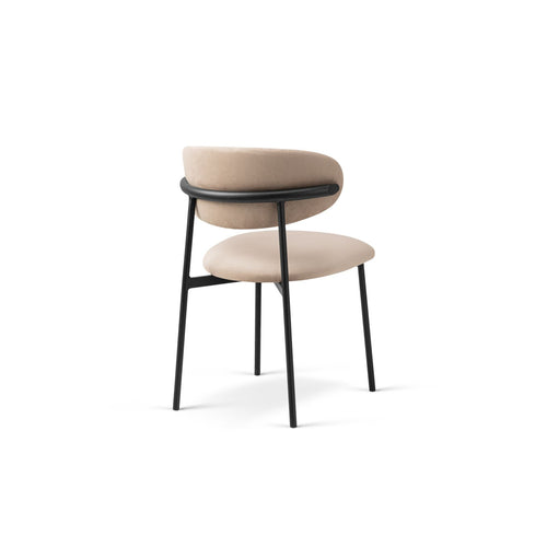 Set van 2 fluwelen stoelen Nina flueel beige amandel - 52x55x78cm