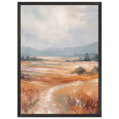 Artfulprints Poster met Lijst Abstract - Open field   - 50x70 cm - Meerkleurig