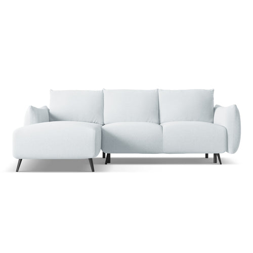 LaMiaSofa hoekbank links Genova - chenille stof - lichtblauw - 242x162x86