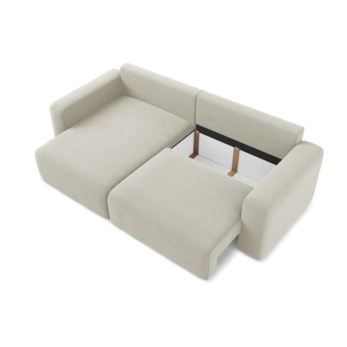 LaMiaSofa hoekbank links Ostia - textuurstof - lichtbeige - 244x149x79