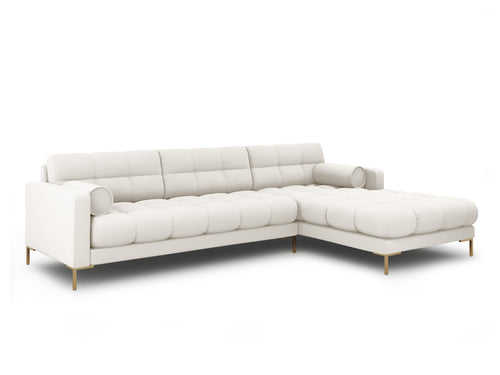 Cosmopolitan Design rechter hoekbank Bali 5-zits, structurele stof, lichtbeige - 185x293x75cm