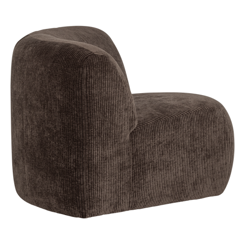 WOOOD hoekelement rond Mojo Base - Ribstof - Bruin - 74x110x110