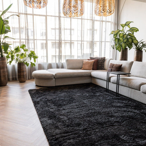Interieur05 Hoogpolig vloerkleed Fender Antraciet/zwart - 240 x 330 cm - vtwonen shop