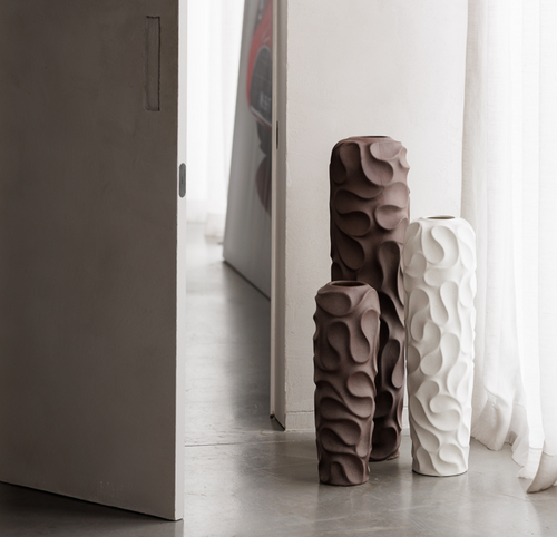 S|P Collection - Vaas 15xH44cm espresso brown Rivu