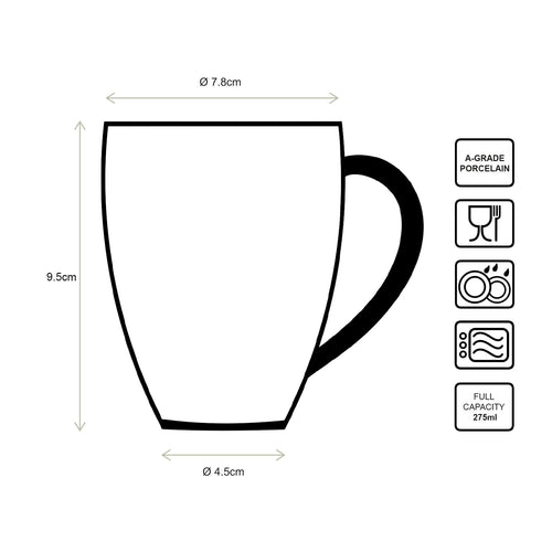 vtwonen - Painted Mok met oor - Serviesset van 4 - 275ml - vtwonen shop