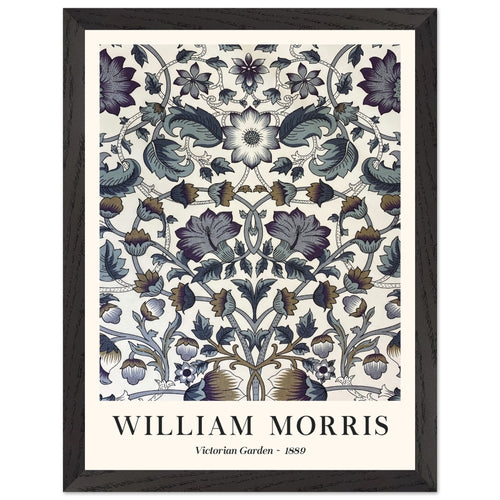 Artfulprints Poster met Lijst William Morris - Victorian garden 1889   - 30x40 cm - Grijs