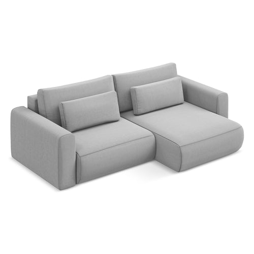 LaMiaSofa hoekbank rechts Perugia - velours - grijs - 240x149x82