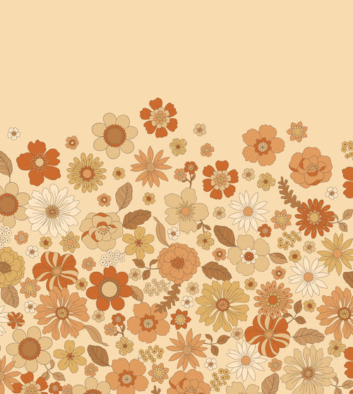 ESTAhome fotobehang retro bloemen oranje - 2.5 x 2.79 m - 159588