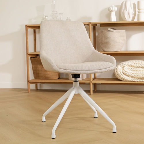 Nolon Nola-Isa Draaibare Eetkamerstoelen Beige - Wit - 2x - vtwonen shop