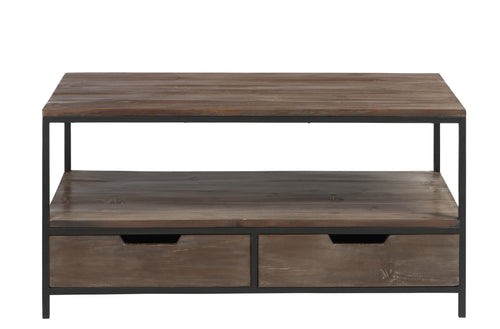 J-Line salontafel - hout/metaal - bruin/zwart - vtwonen shop