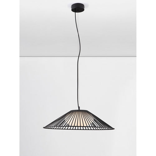 Nova Luce BRUME Hanglamp met draadframe, matzwart, opaal LED 21W 963lm 3000K