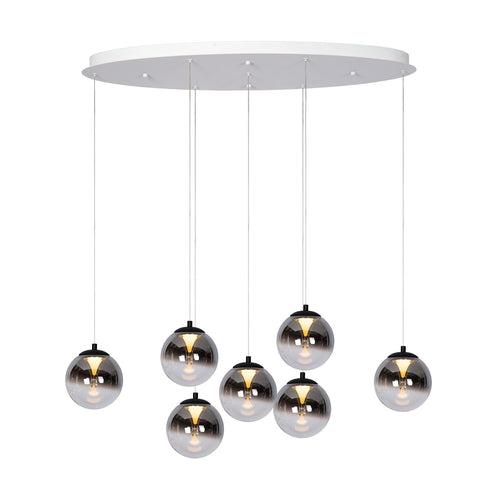 Atmooz hanglamp Monza 7 ovaal - wit - 90 x 32 x H 180 cm - geïntegreerde led