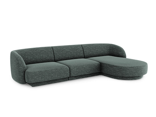 Micadoni rechter hoekbank Miley 4-zits, chenille, olie - 156x255x70cm