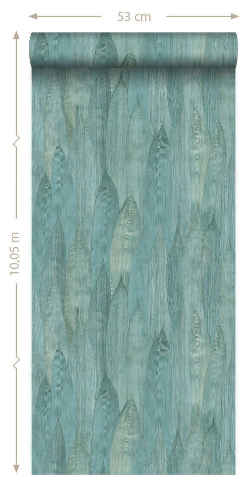 Origin Wallcoverings eco-texture vliesbehang bladeren lagunegroen - 53 cm x 10,05 m - 347369 - vtwonen shop