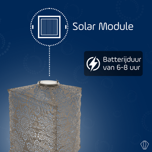 Lumiz solar lampion fiore triangle - 28 cm - taupe