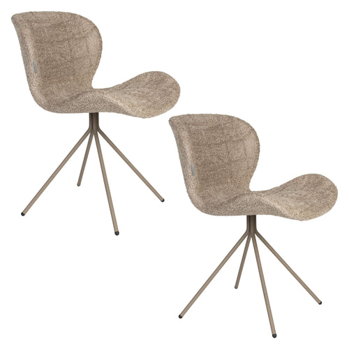 Zuiver OMG Eetkamerstoelen  Soft Beige - Set van 2 - vtwonen shop
