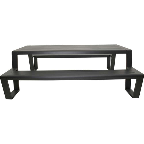 Lesli Living picknickset Estilo - antraciet - 220x183x74cm