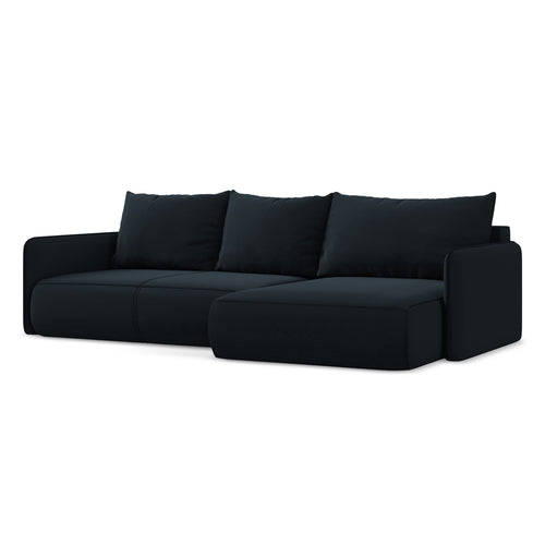 LaMiaSofa hoekbank rechts Palermo - velours - koningsblauw - 240x148x86
