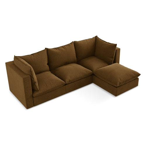 LaMiaSofa hoekbank rechts Ravenna - velours - mosterd - 255x165x77