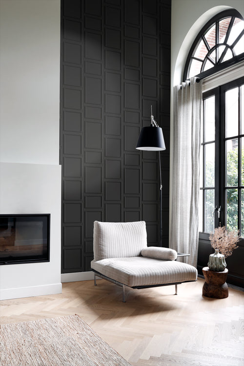 Origin Wallcoverings behang wandpanelen zwart - 0,53 x 10,05 m - 347861 - vtwonen shop