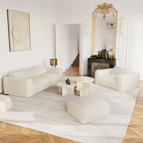 Sia Home - Bank MYRA - bouclé-stof crème 205cm
