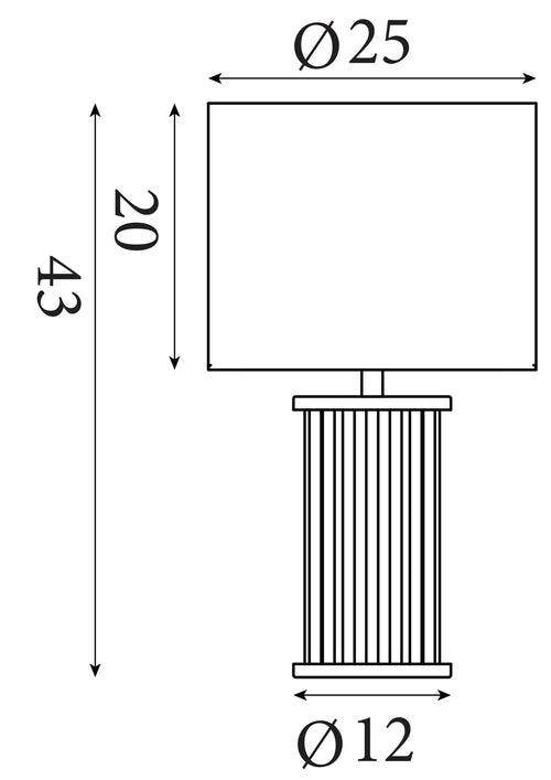 Searchlight tafellamp Swizzle - 1 lichts - 25  x 43   cm - goud