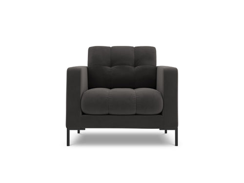 Cosmopolitan Design Fauteuil Bali flueel, donkergrijs - 96x87x75cm