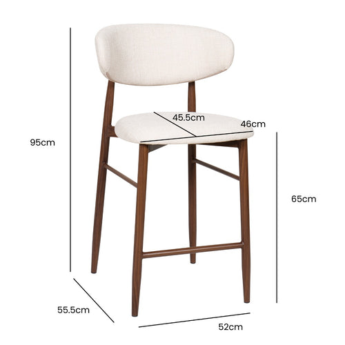 Giga Meubel Barstoel Alexia Donkerbruin/Walnoot – Faux Fur – Zithoogte 65 cm - Set van 2