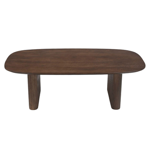 Giga Meubel Salontafel Juro - Deens Ovaal Donkerbruin Hout - 120x70x38cm