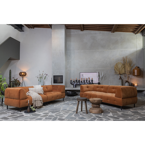 WOOOD 4-zits bank Lloyd - Velvet - Cinnamon - 75x245x90