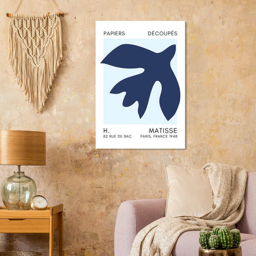 Artfulprints  Matisse – Floating forms navy blue I   poster 30x40 cm