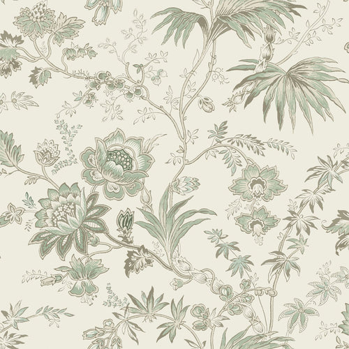 ESTAhome behang vintage bloemen crème en vergrijsd groen - 53 cm x 10.05 m - 139400