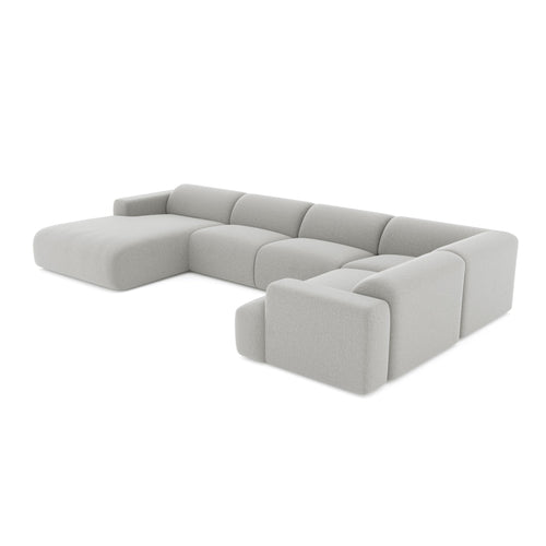 Sia Home - Panoramische bank MYRA - kruisweefsel lichtgrijs 354cm